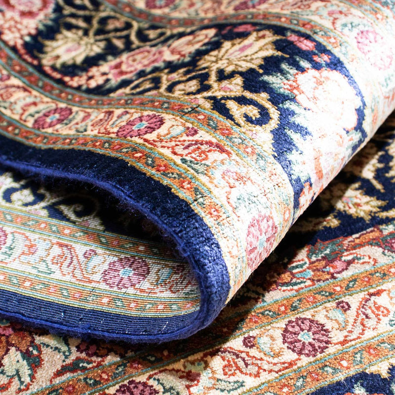 Tapete persa - Ghom - 120 x 79 cm - azul escuro
