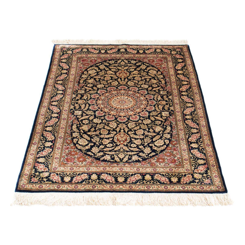 Tapete persa - Ghom - 120 x 79 cm - azul escuro