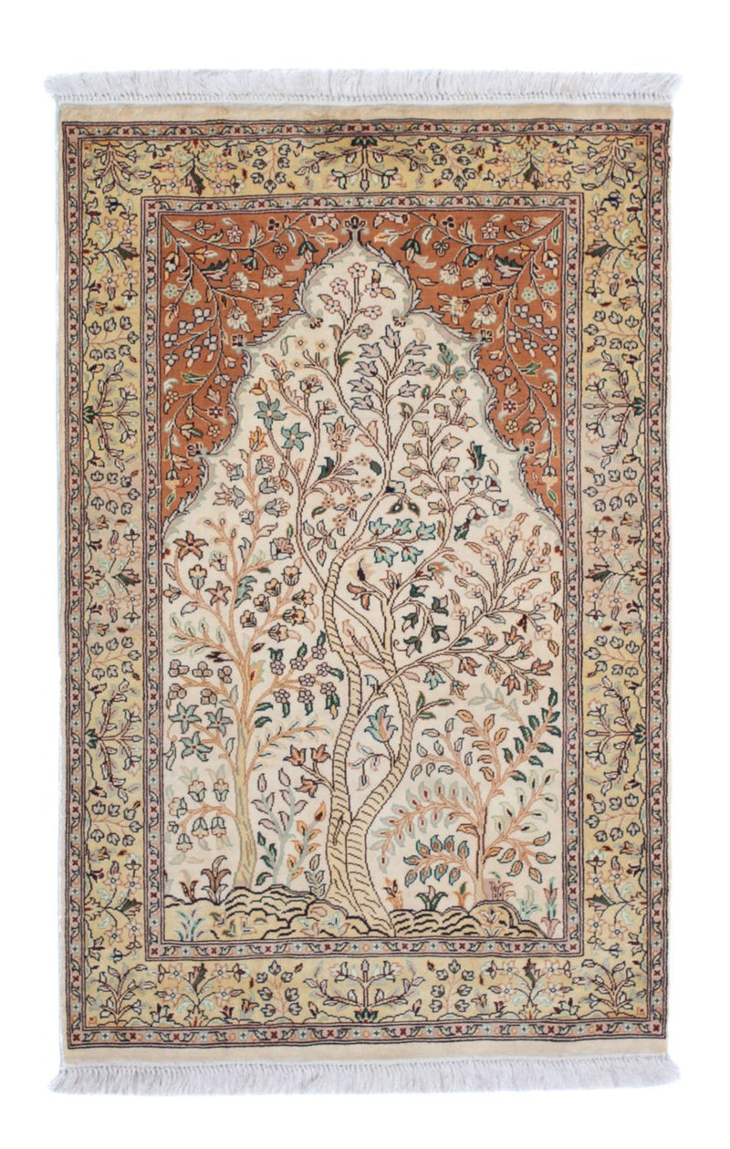 Seda da Caxemira Tapete 124x76cm - Tapete Oriental