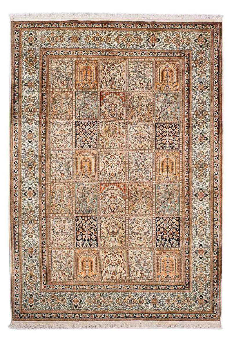 Seda da Caxemira Tapete 221x158cm - Tapete Oriental