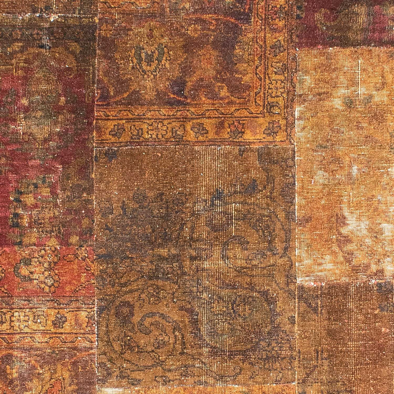 Tapete de trabalho em patchwork 296x246cm - Perserteppich Wollteppich
