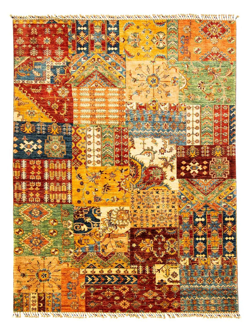 Tapete de trabalho em patchwork 247x181cm - Perserteppich Wollteppich