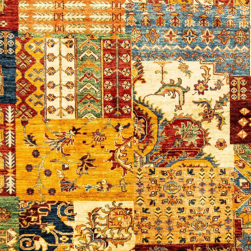 Tapete de trabalho em patchwork 247x181cm - Perserteppich Wollteppich