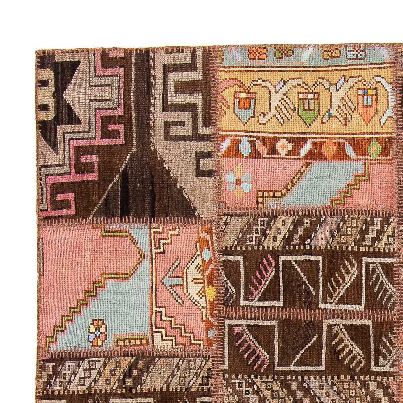 Tapete de trabalho em patchwork 241x173cm - Tapete de lã