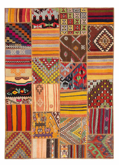 Tapete de trabalho em patchwork 169x239cm - Tapete de lã
