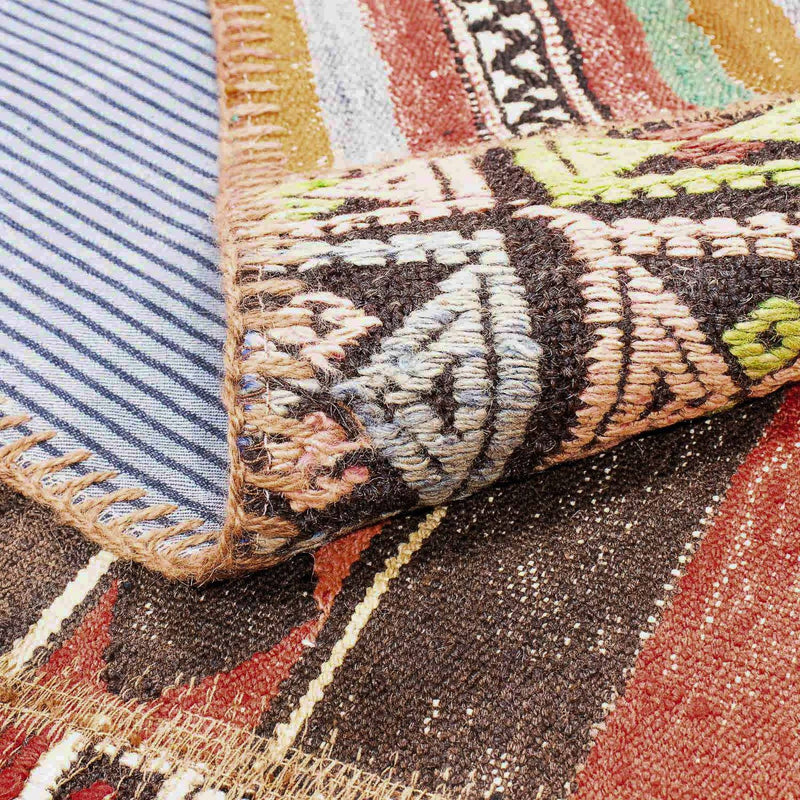 Tapete de trabalho em patchwork 239x169cm - Tapete de lã