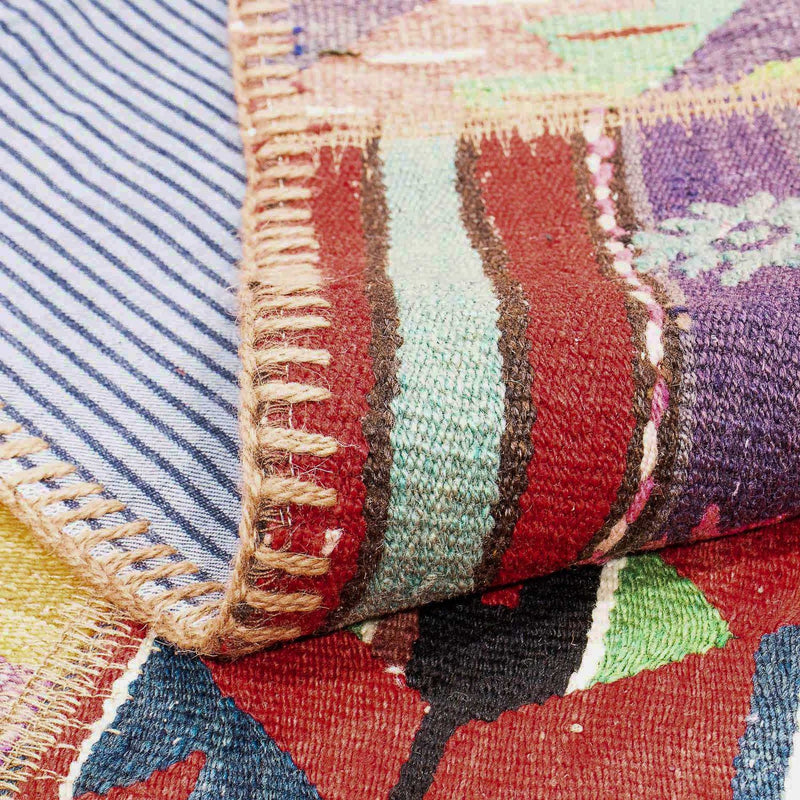Tapete de trabalho em patchwork 236x169cm - Tapete de lã