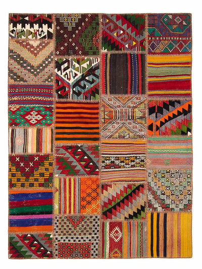 Tapete de trabalho em patchwork 168x238cm - Tapete de lã