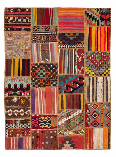 Tapete de trabalho em patchwork 168x239cm - Tapete de lã