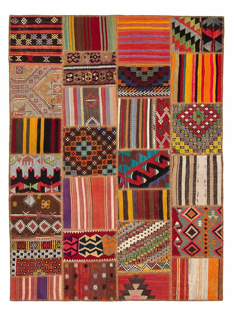 Tapete de trabalho em patchwork 239x168cm - Tapete de lã