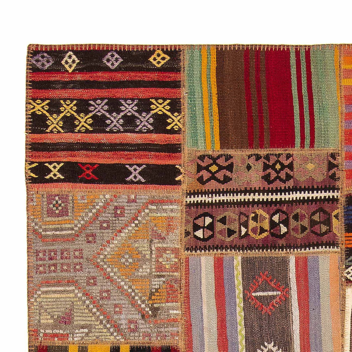 Tapete de trabalho em patchwork 239x168cm - Tapete de lã