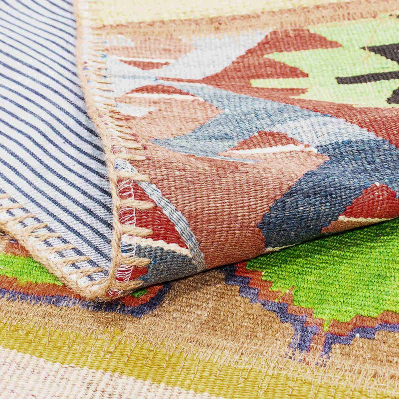Tapete de trabalho em patchwork 239x168cm - Tapete de lã
