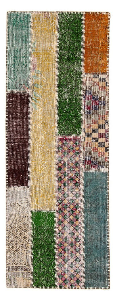 Tapete de trabalho em patchwork 80x202cm - Tapete de lã