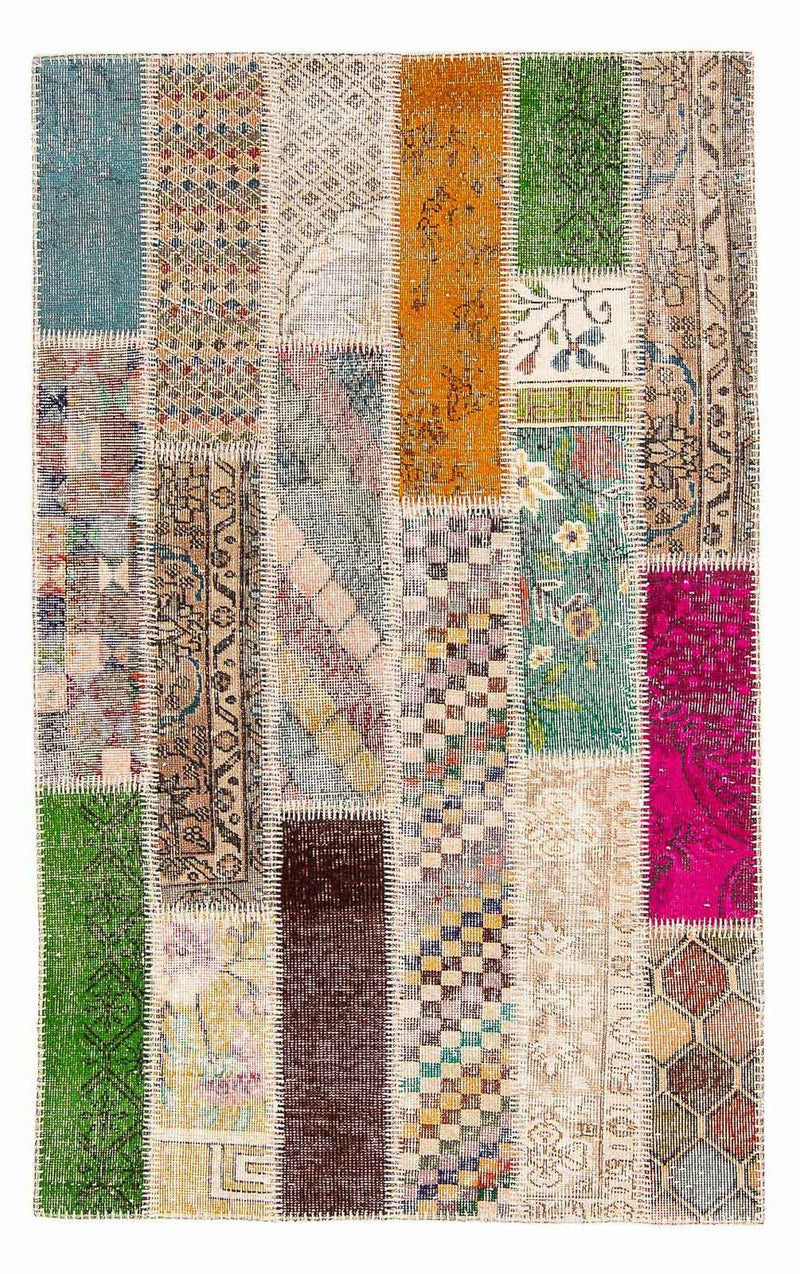 Tapete de trabalho em patchwork 184x120cm - Tapete de lã