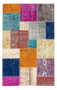 Tapete de trabalho em patchwork 123x185cm - Tapete de lã – product image