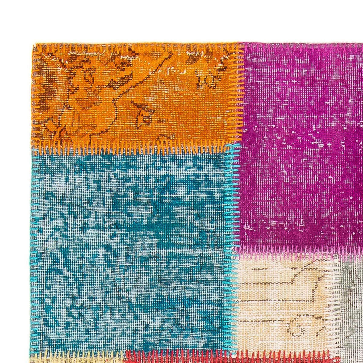 Tapete de trabalho em patchwork 123x185cm - Tapete de lã